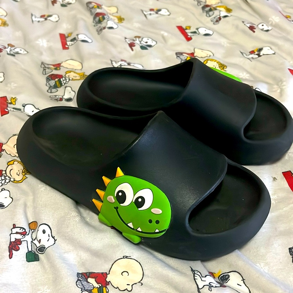 Green dinosaurs sandals
